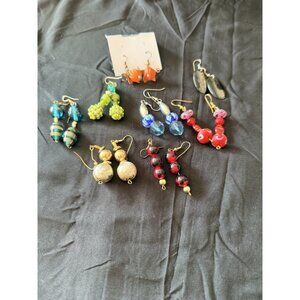 Fun Earrings 8 Pairs All dangle All colors